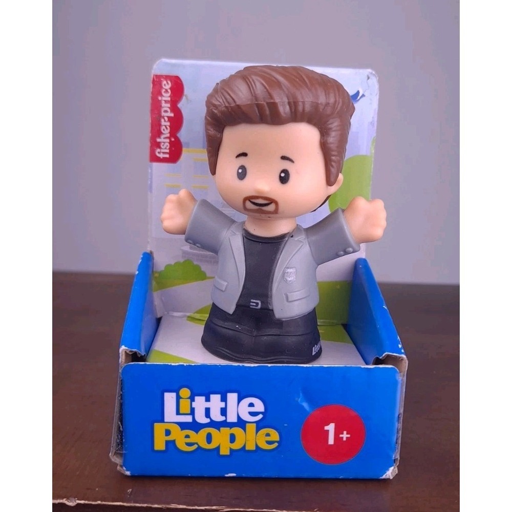 Fisher Price‎ Little People Man Brown Hair Goatee Gray Jacket Figure 2024